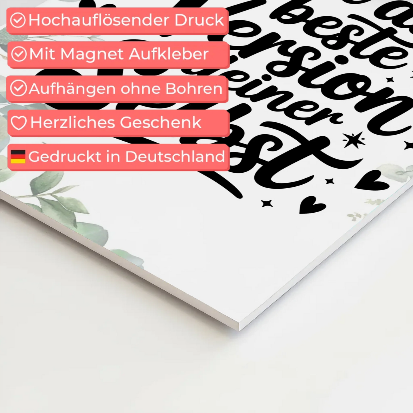 Sprüche Poster Magentisch - Beste Version deiner selbst