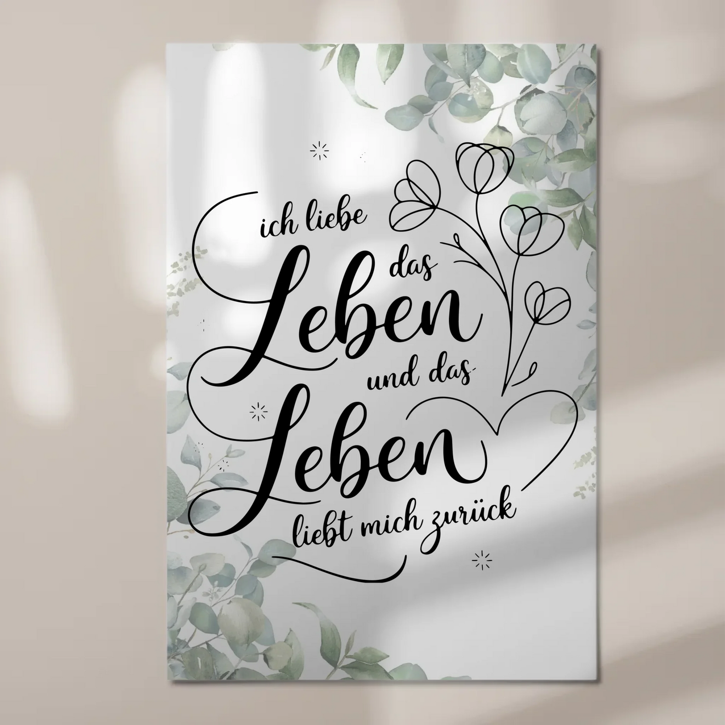 Affirmation Magnet Poster Spruch Ich liebe das Leben