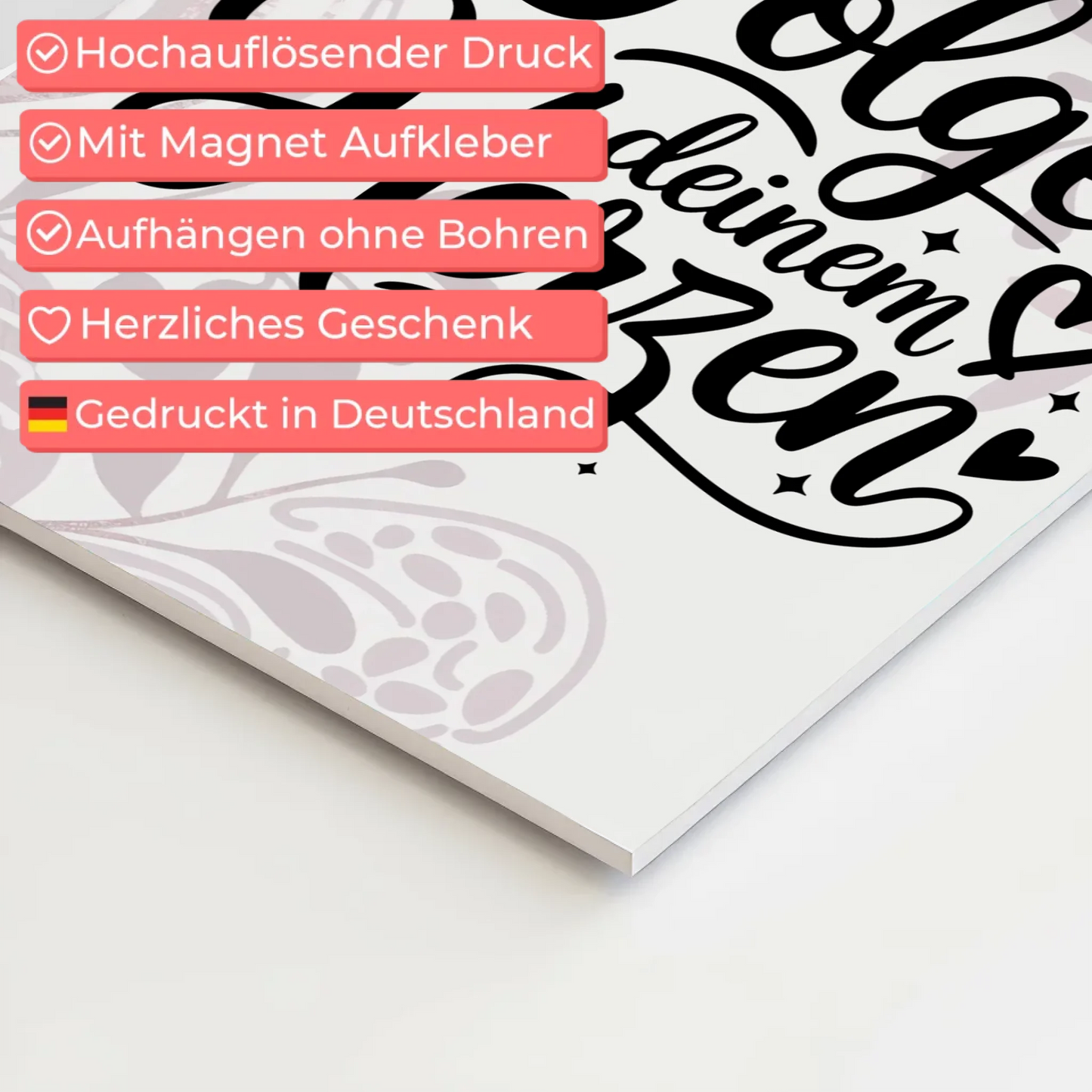 Magnet Poster mit Spruch Folge deinem Herzen Geschenk