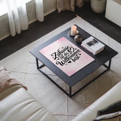 Magnet Poster mit Spruch Zuhause Willkommen Geschenk