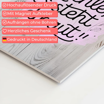 Spruch Fotoboard Magnet Wandbild Lächle es steht dir gut