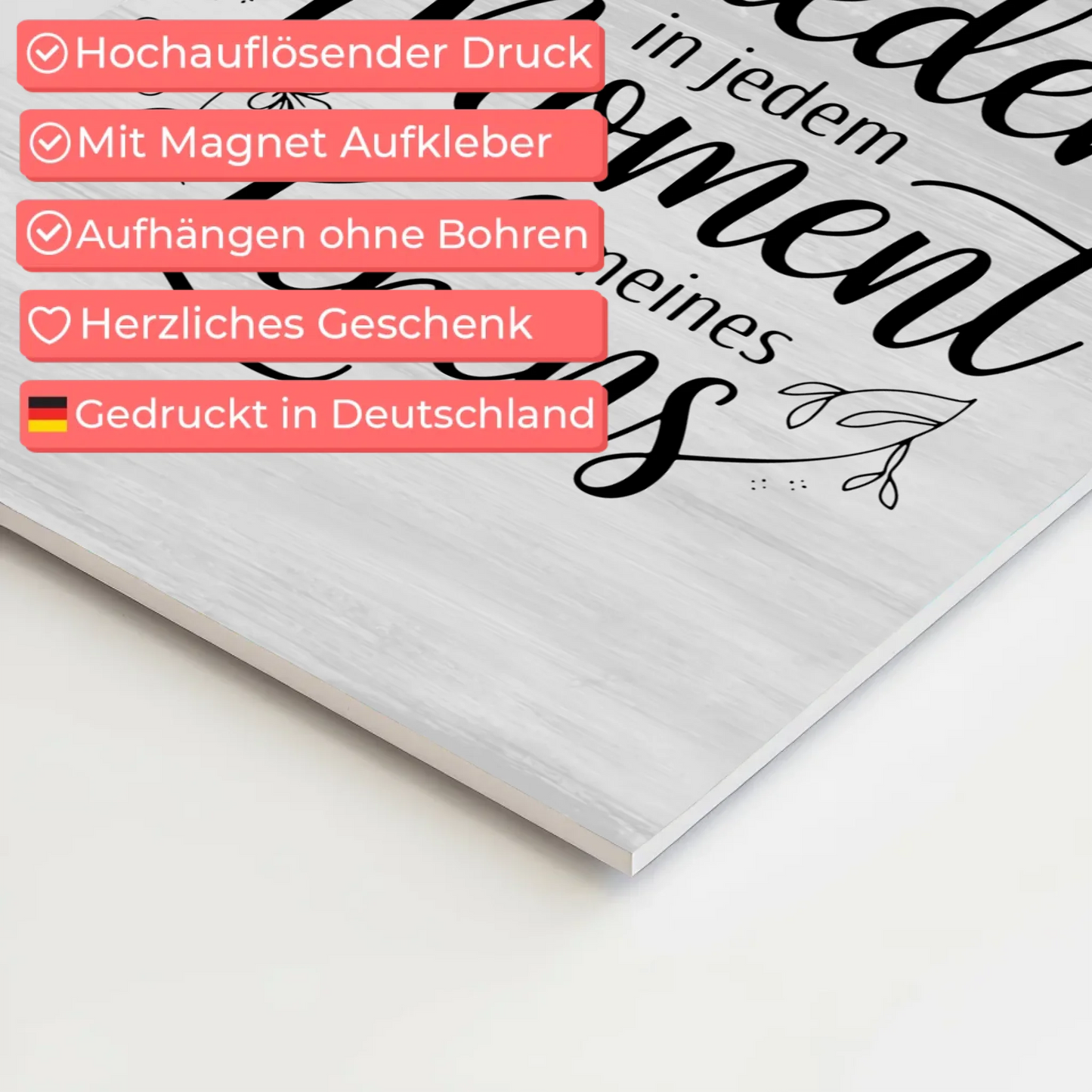 Magnetisches Sprüche Poster Affirmation Frieden im Leben