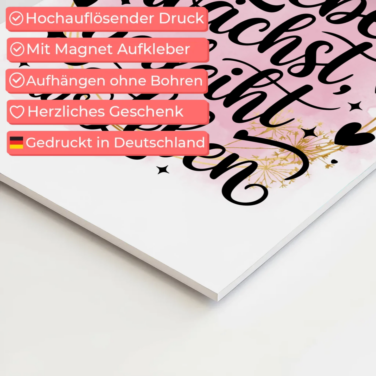 Magnet Poster Spruch Wo Liebe wächst gedeiht Leben