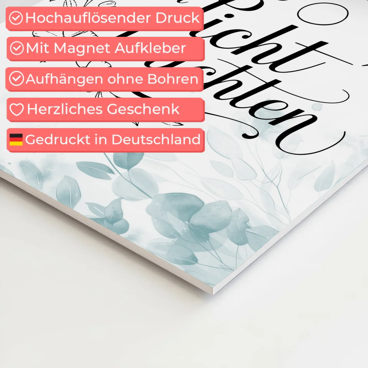 Spruch Fotoboard Magnet Wandbild Lass dein Licht leuchten