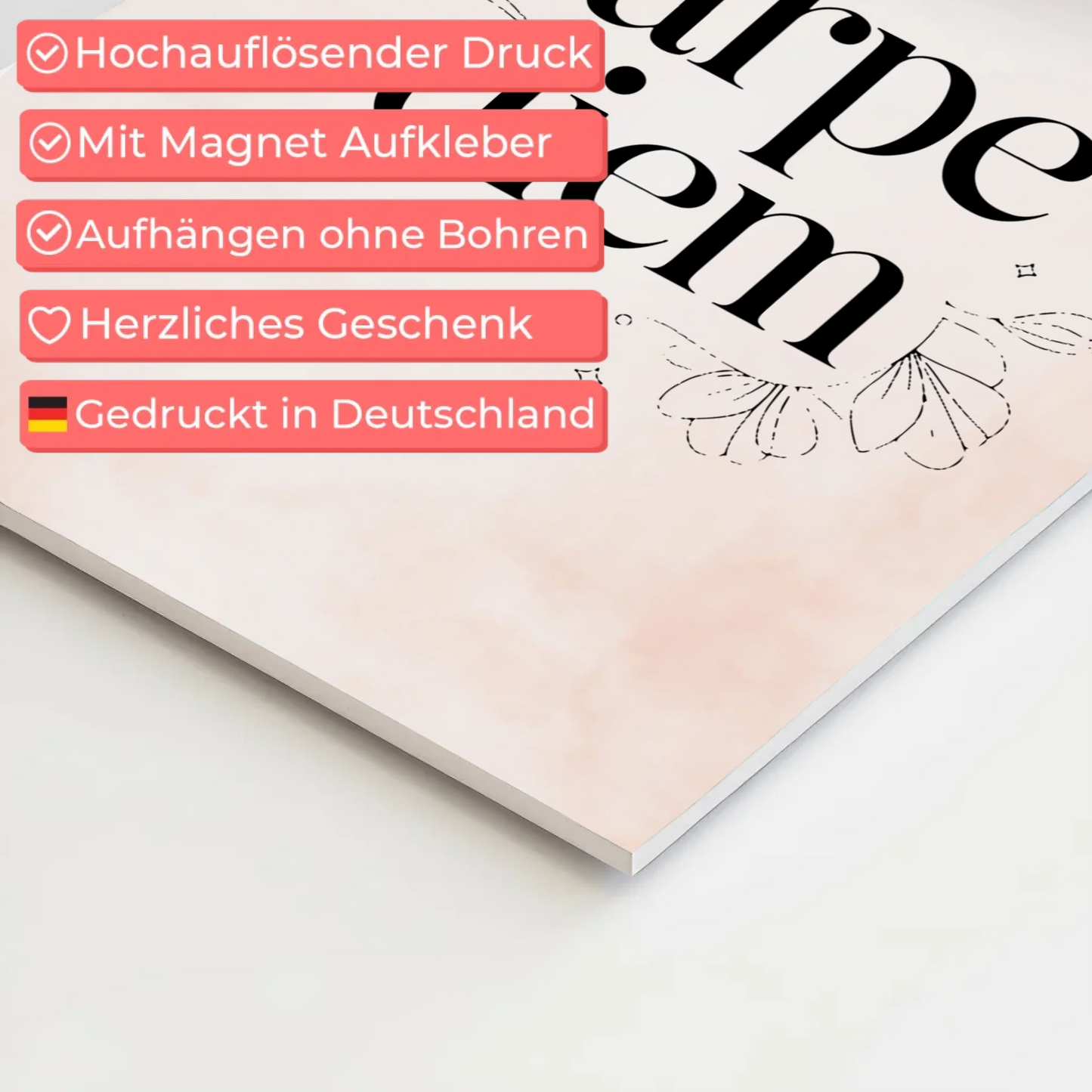 Magnet Poster mit Spruch Carpe Diem personalisiert