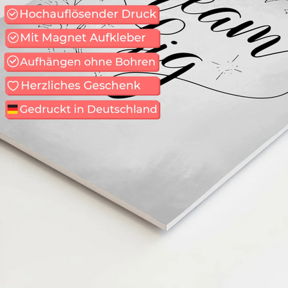 Sprüche Poster Magentisch Dream Big personalisiert