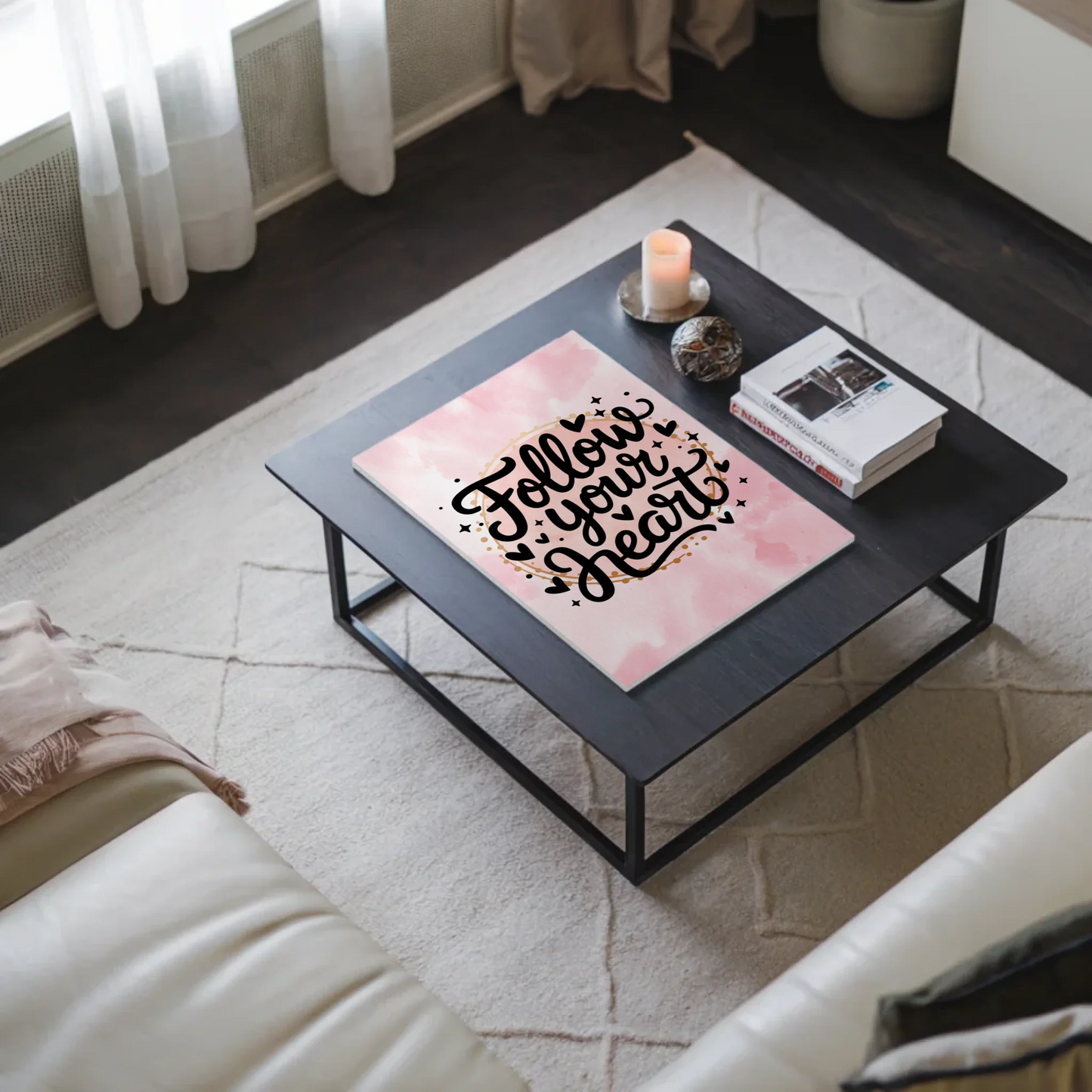 Sprüche Poster Magentisch - Follow Your Heart Design