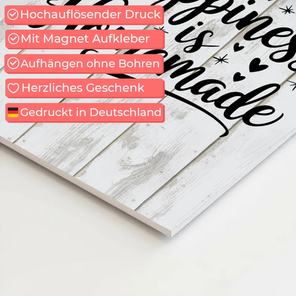 Happiness is Homemade Spruch Fotoboard Magnet Wandbild