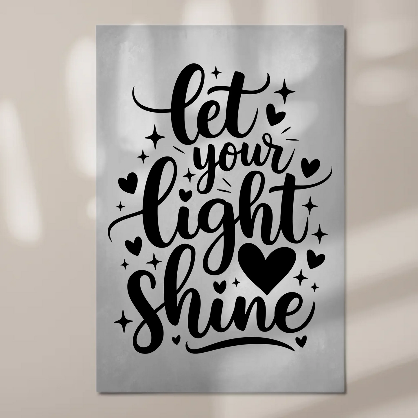 Magnet Poster mit Spruch Let your light shine Geschenk