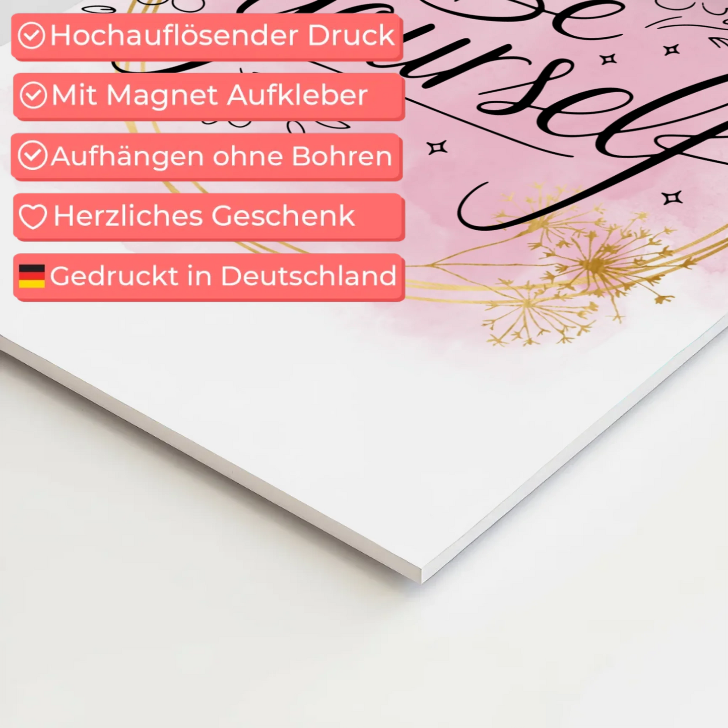 Spruch Fotoboard Magnet Wandbild Be Yourself Geschenk