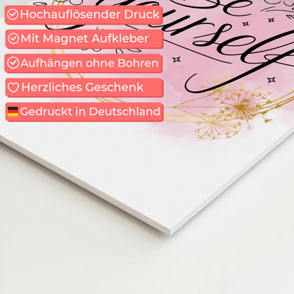 Spruch Fotoboard Magnet Wandbild Be Yourself Geschenk
