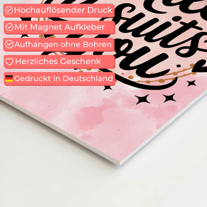 Spruch Fotoboard Magnet Wandbild Smile it suits you