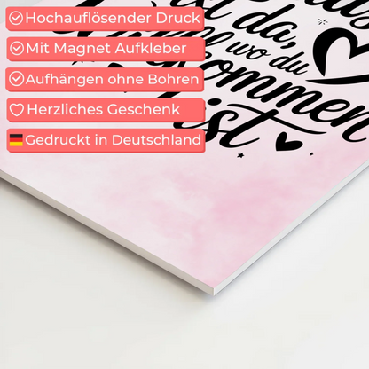 Magnet Poster mit Spruch Zuhause Willkommen Geschenk