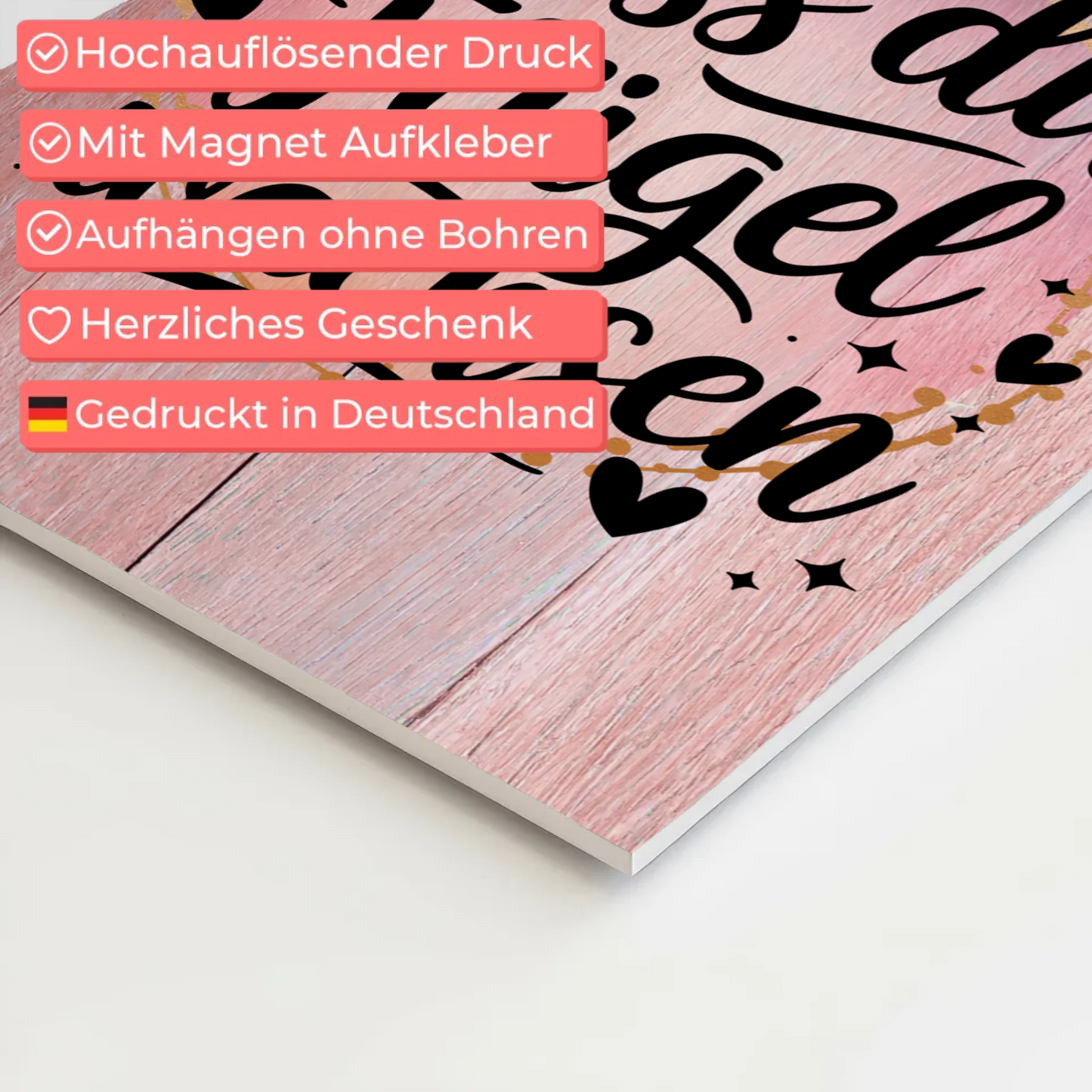 Spruch Fotoboard Magnet Wandbild Lass dir Flügel wachsen