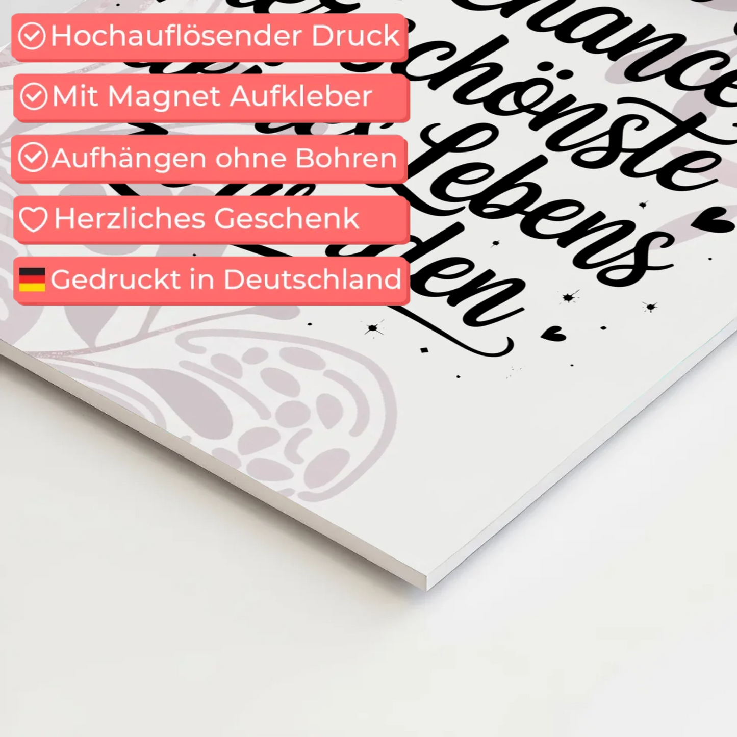 Magnet Poster Spruch Gib jedem Tag die Chance Zitat