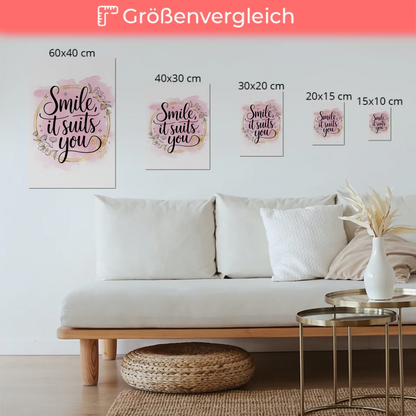 Sprüche Poster Magentisch Smile It Suits You Geschenk