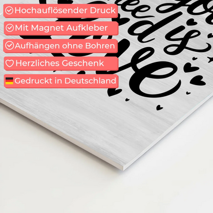 Sprüche Poster Magentisch All You Need Is Love Geschenk