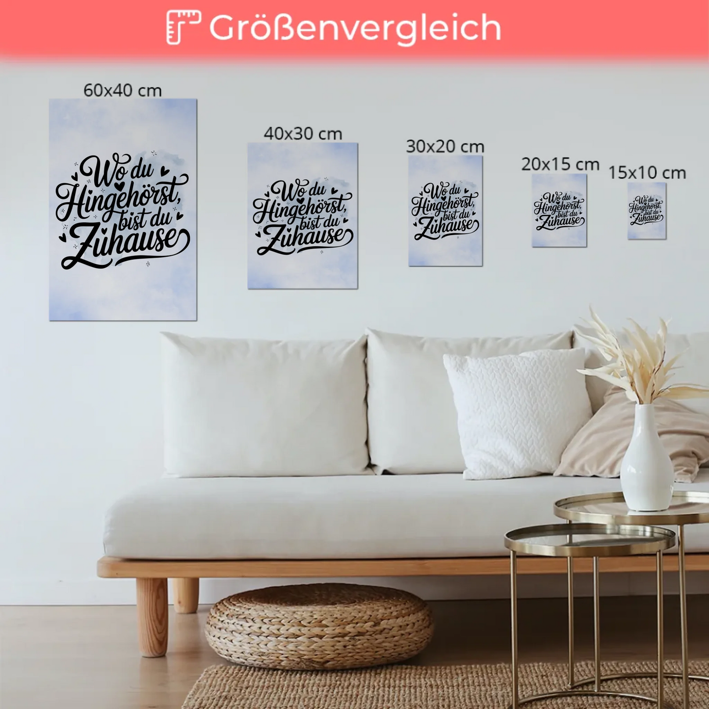 Magnet Poster mit Spruch Wo du hingehörst zuhause