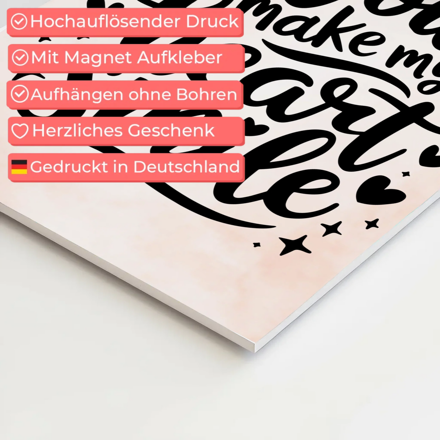 Magnet Poster Spruch You Make My Heart Smile Geschenk