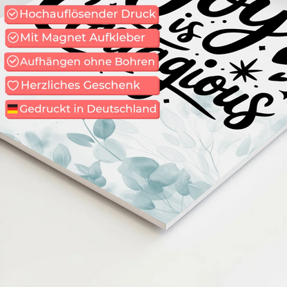 Magnet Poster Spruch Joy is Contagious personalisiert