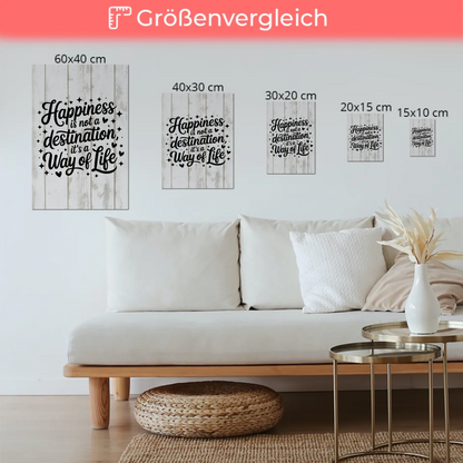 Magnet Poster mit Spruch Happiness is not a destination