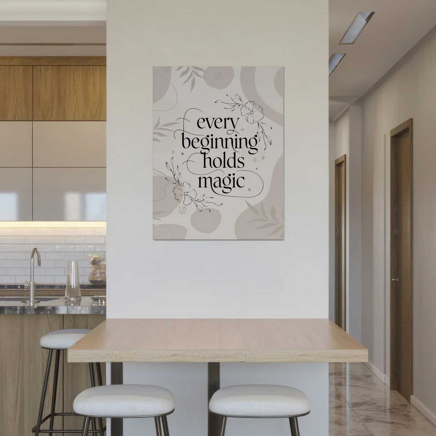 Sprüche Poster Magentisch Every Beginning Holds Magic