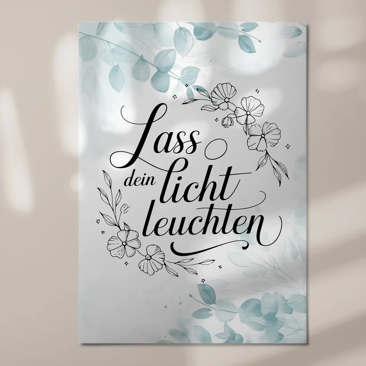 Spruch Fotoboard Magnet Wandbild Lass dein Licht leuchten