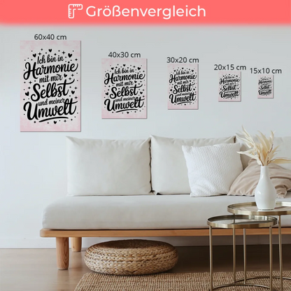 Affirmation Magnet Wandbild Positiv Ich bin in Harmonie