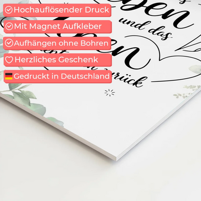 Affirmation Magnet Poster Spruch Ich liebe das Leben