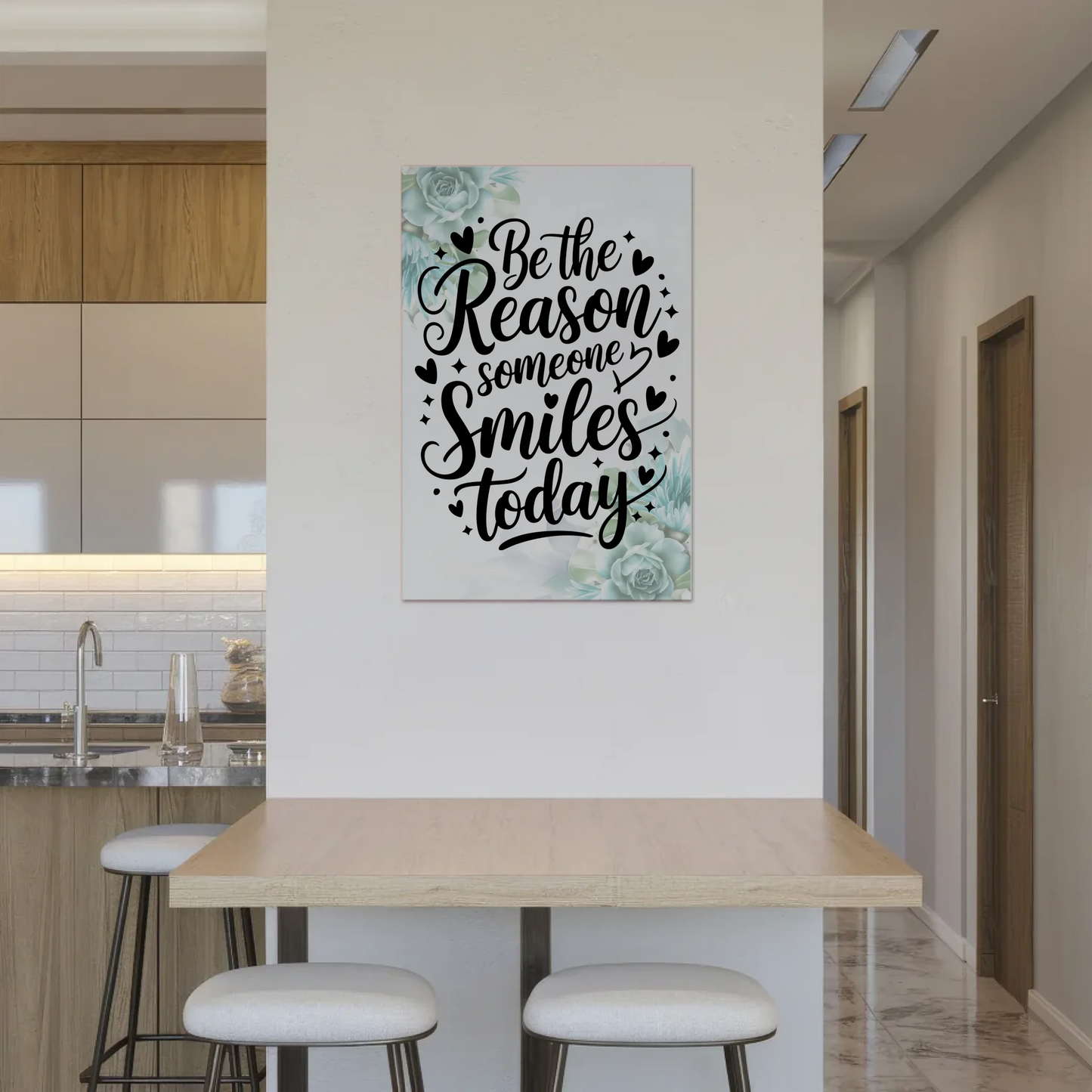 Spruch Fotoboard Magnet Wandbild Be the Reason Smiles