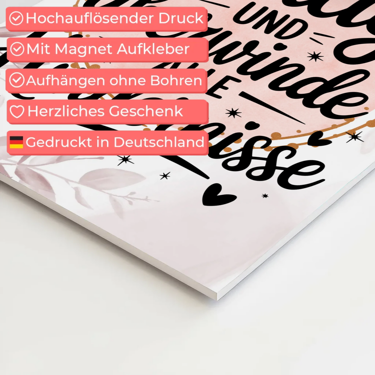 Magnetisches Wandbild Spruch Affirmation Ich bin mutig