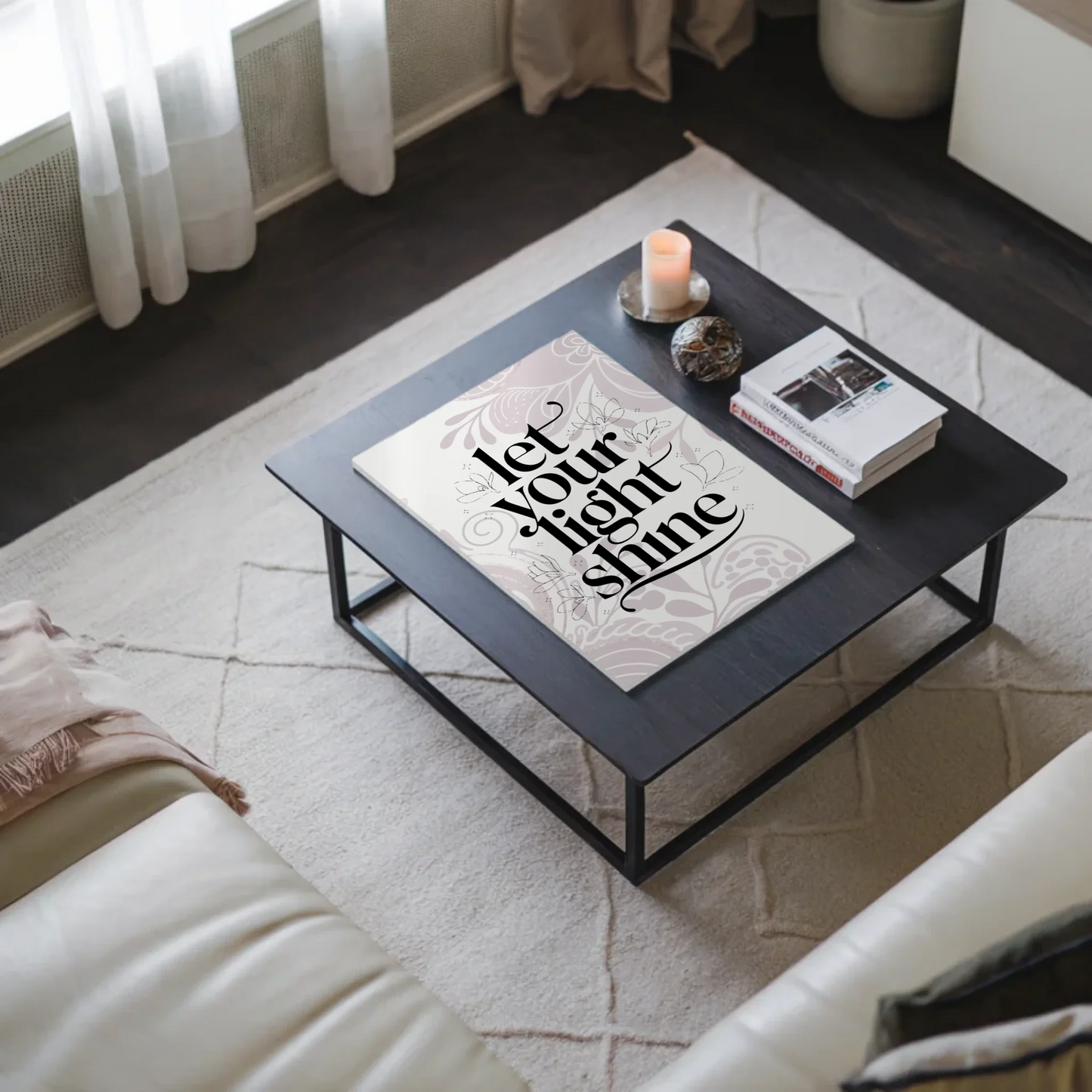 Spruch Fotoboard Magnet Wandbild Let Your Light Shine