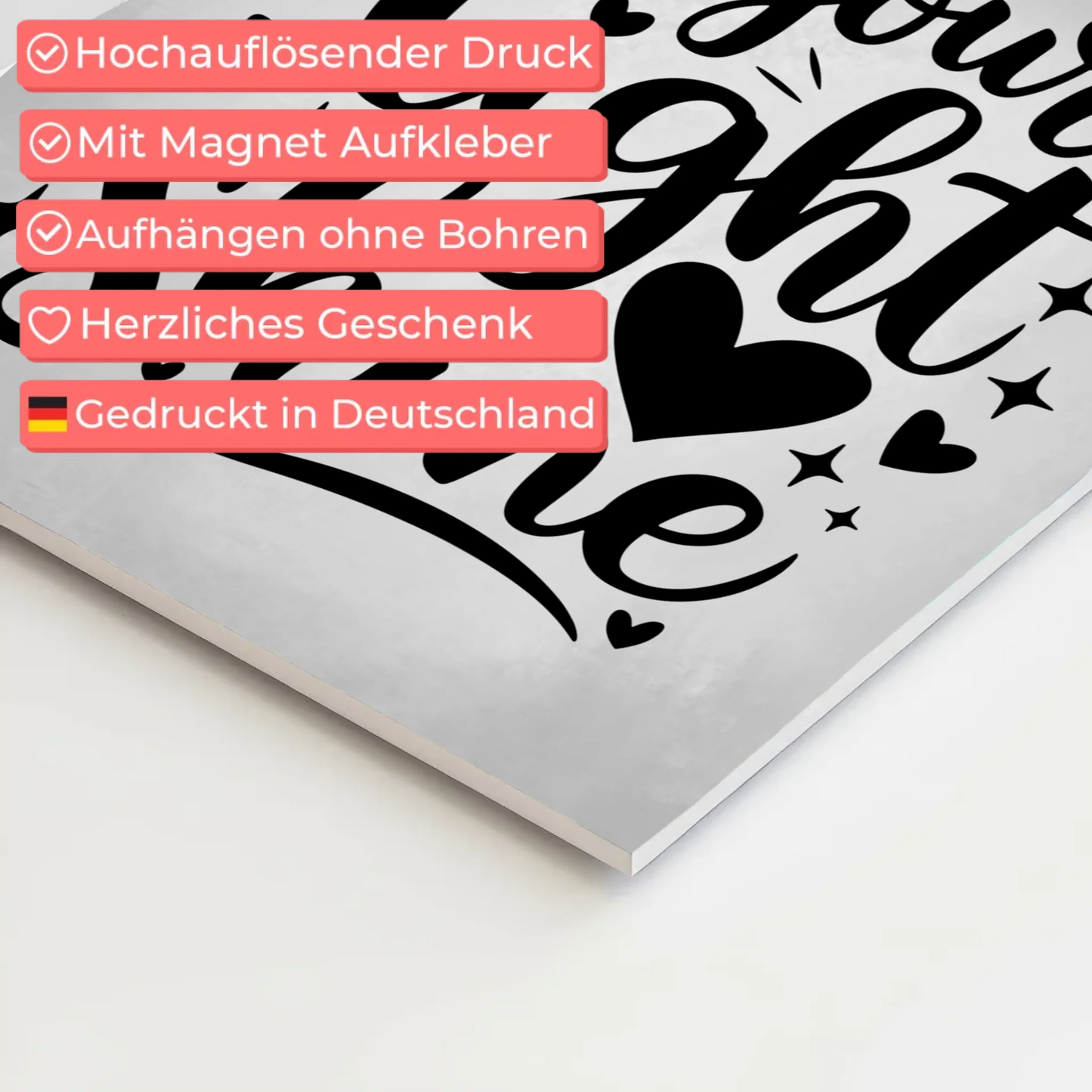 Magnet Poster mit Spruch Let your light shine Geschenk