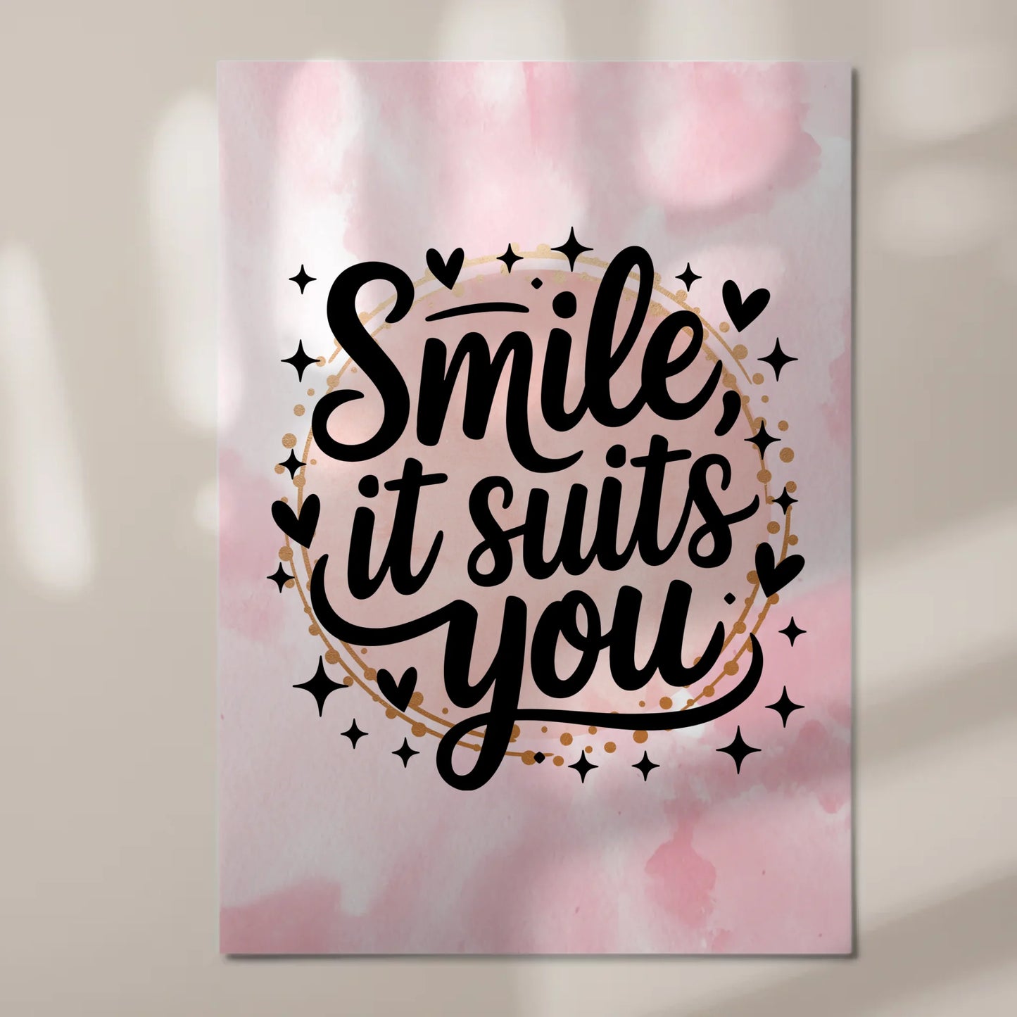 Spruch Fotoboard Magnet Wandbild Smile it suits you