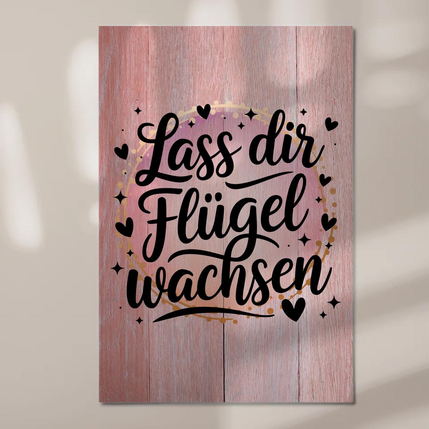 Spruch Fotoboard Magnet Wandbild Lass dir Flügel wachsen