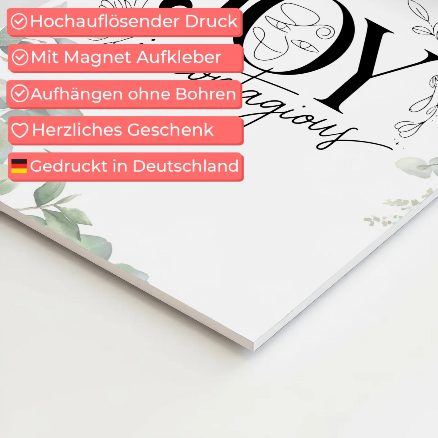 Magnet Poster Spruch Joy is Contagious Geschenkidee