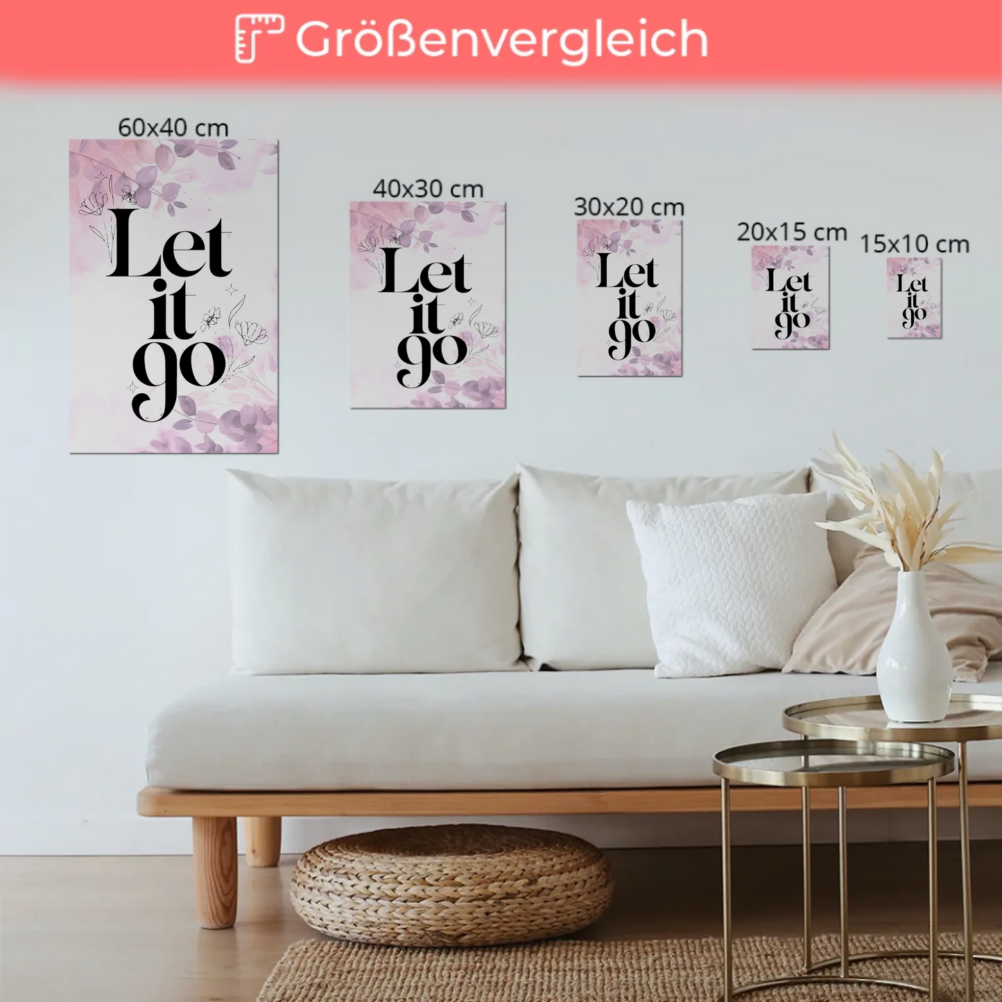 Magnet Poster mit Spruch Let it go personalisiert