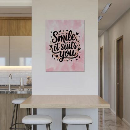 Spruch Fotoboard Magnet Wandbild Smile it suits you