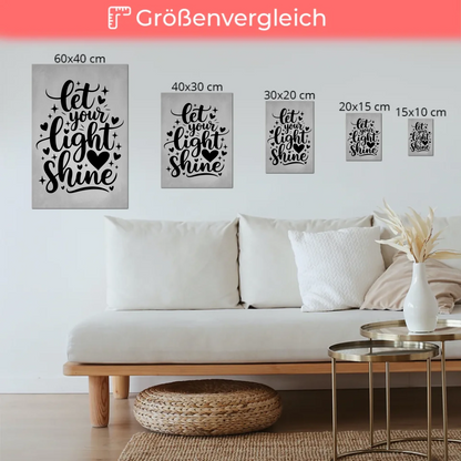 Magnet Poster mit Spruch Let your light shine Geschenk