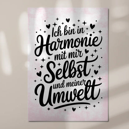 Affirmation Magnet Wandbild Positiv Ich bin in Harmonie