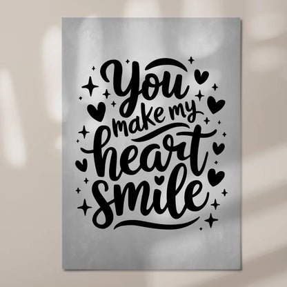 Spruch Fotoboard Magnet Wandbild You Make My Heart Smile