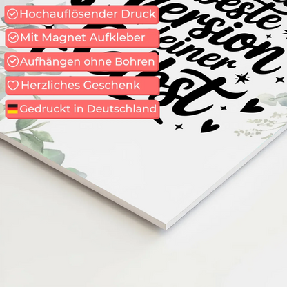 Sprüche Poster Magentisch - Beste Version deiner selbst