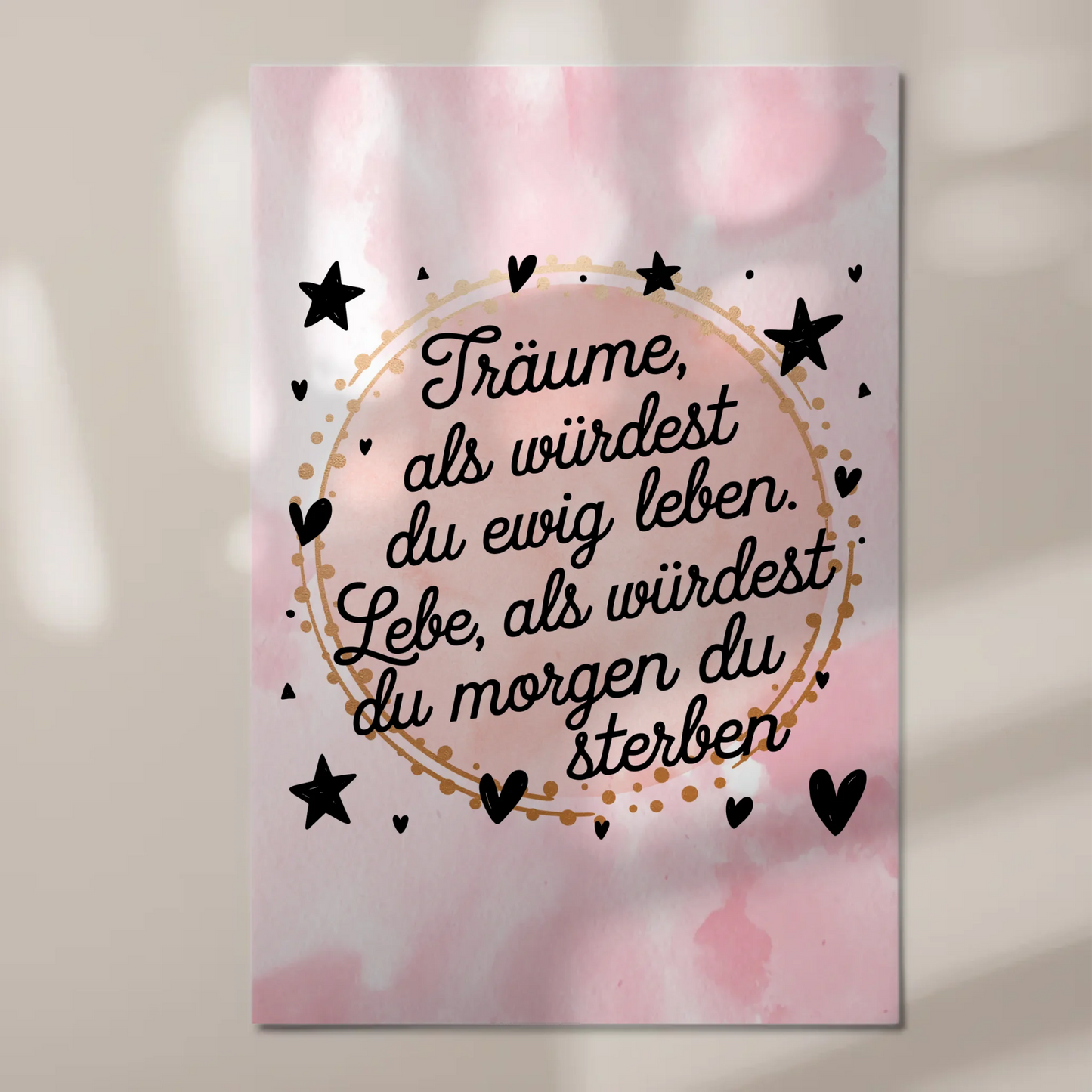 Magnet Poster Spruch Träume Lebe Ewig Leben Morgen