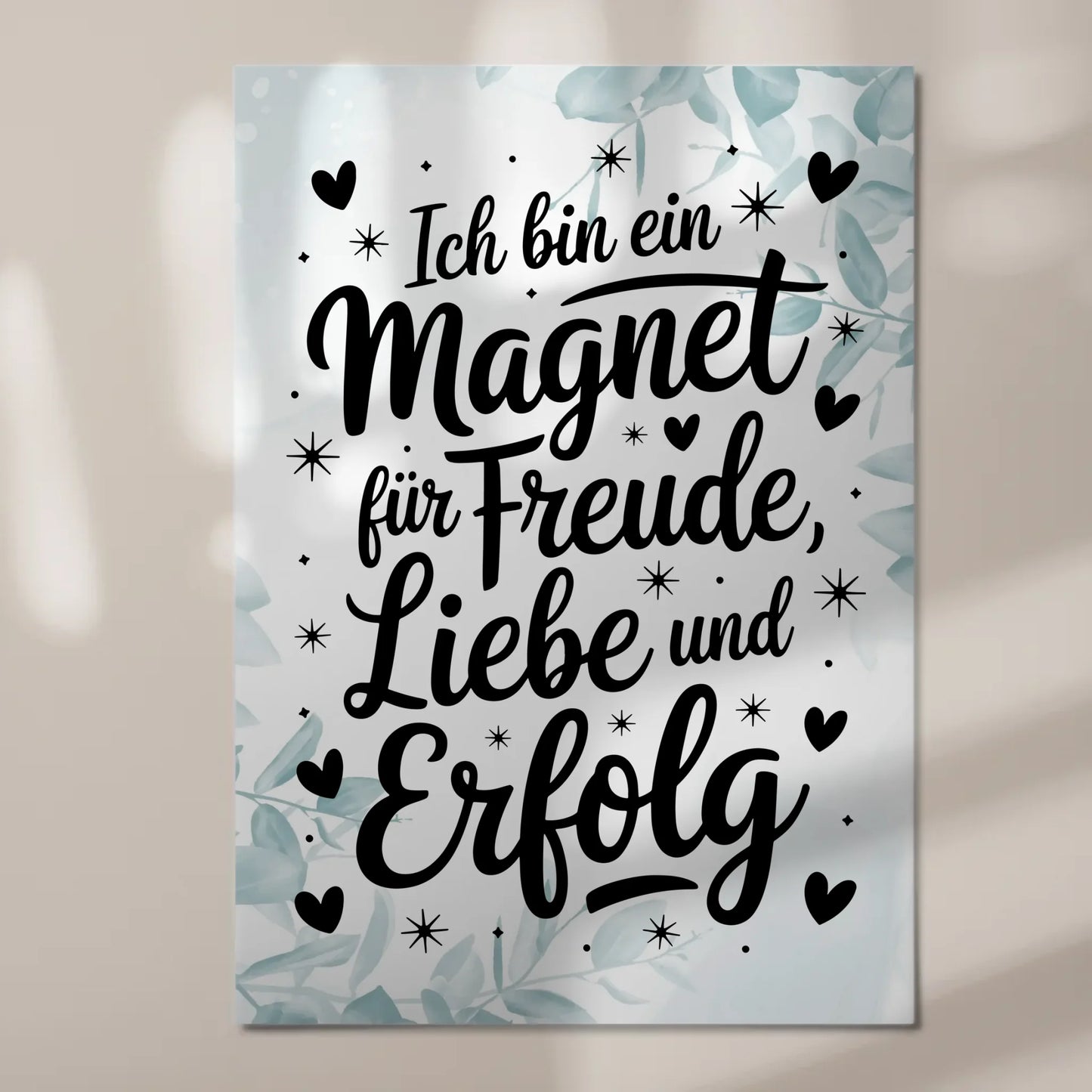 Affirmation Magnet Poster - Positiv: Freude, Liebe, Erfolg