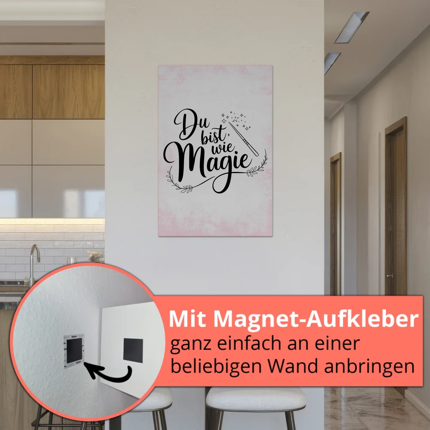 Magnet Poster mit Spruch Du bist wie Magie Geschenk