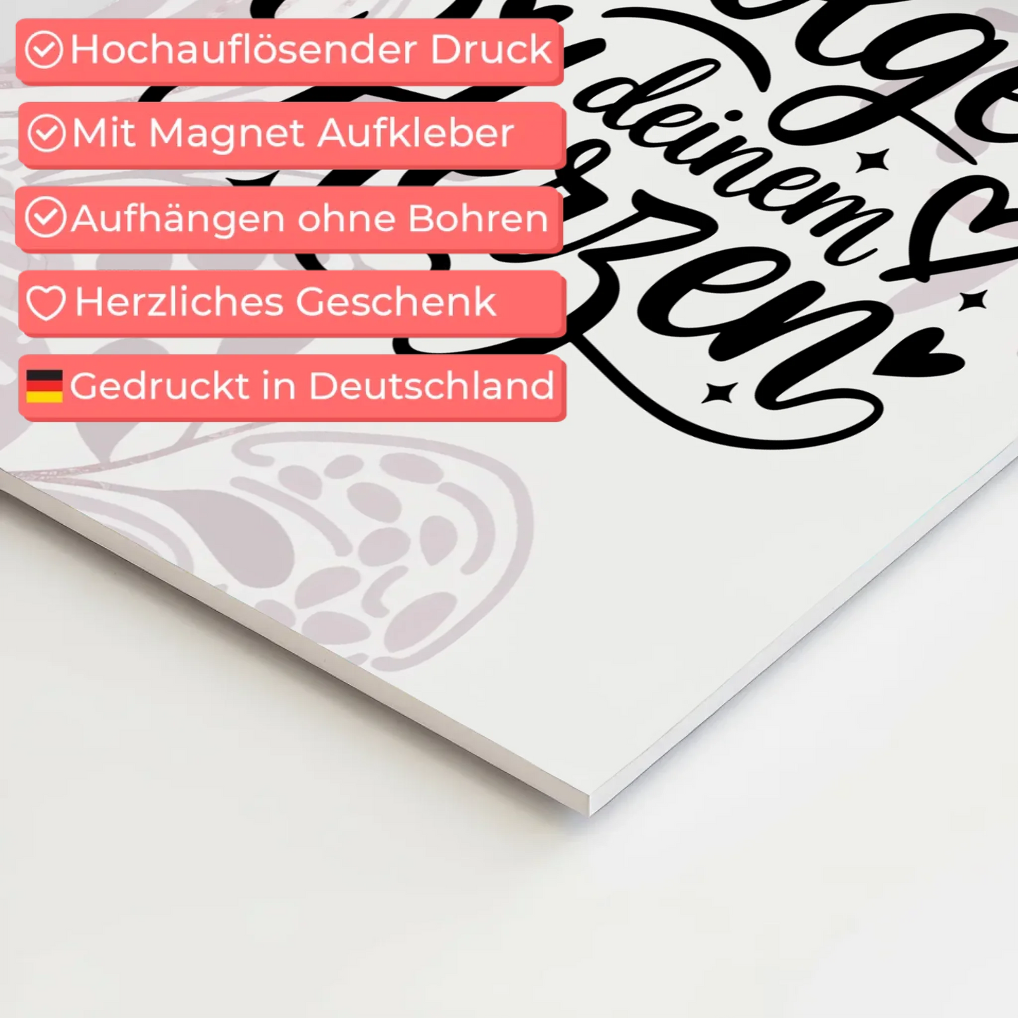 Magnet Poster mit Spruch Folge deinem Herzen Geschenk