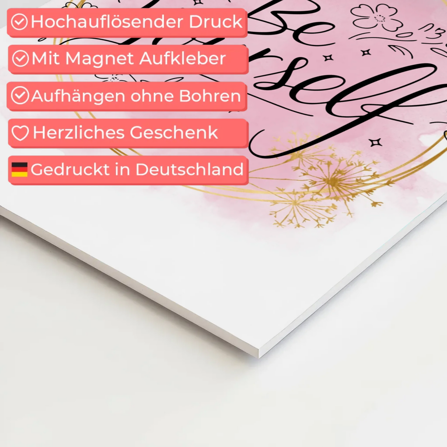 Spruch Fotoboard Magnet Wandbild Be Yourself Geschenk