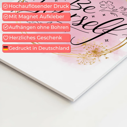 Spruch Fotoboard Magnet Wandbild Be Yourself Geschenk