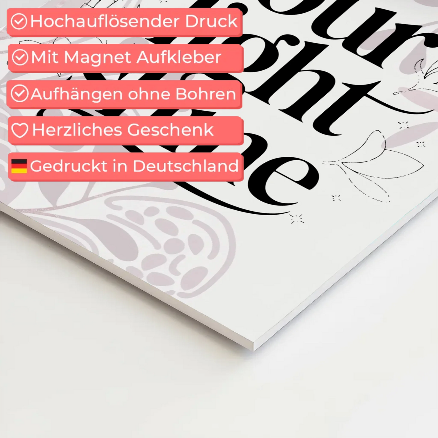 Spruch Fotoboard Magnet Wandbild Let Your Light Shine