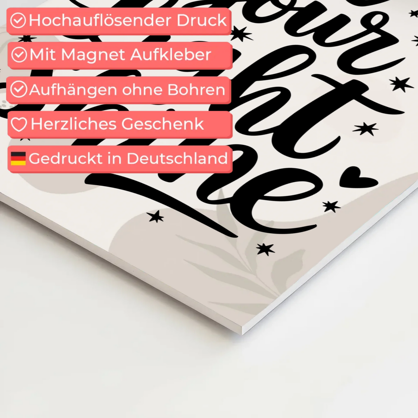 Magnet Poster Spruch Let Your Light Shine Geschenk